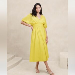 Banana Republic Factory Voile Elbow Midi Dress